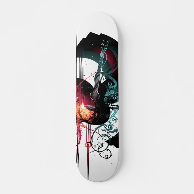 Coole Musik-Grafik mit Gitarre Skateboard (Vorne)