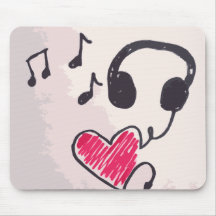 Coole Musik ist Liebe-Gekritzel Mousepad