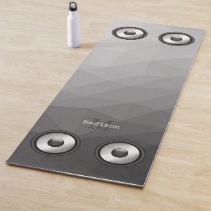 Coole Musik Lautsprecher Gray Geometry Mesh Monogr Yogamatte
