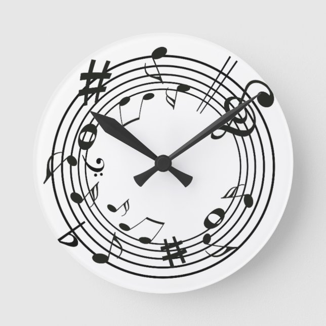 Coole Musik Runde Wanduhr (Vorderseite)