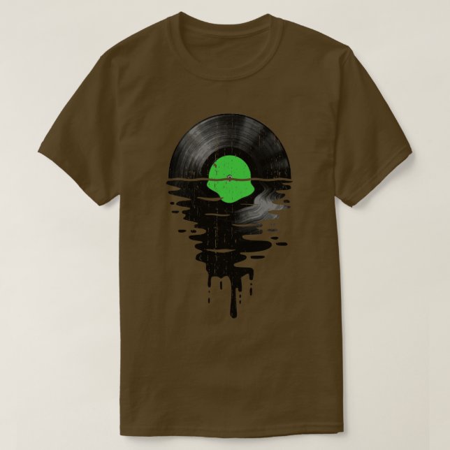 Coole Musik Vinyl Retro Vintag Green T-Shirt (Design vorne)