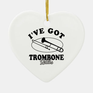 Coole Musikinstrumententwürfe des Trombone Keramik Ornament