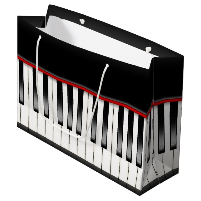 Coole Musikliebhaber Party Piano-Tasche Große Geschenktüte (Vorderseite Schrägansicht)