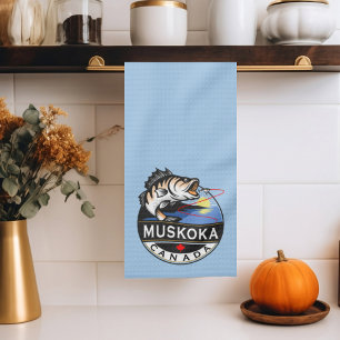 Coole Muskoka Kanada Fischerei Wappen im Freien Geschirrtuch
