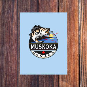 Coole Muskoka Kanada Fischerei Wappen im Freien Postkarte