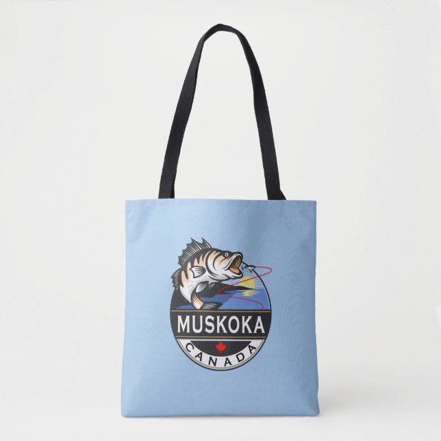 Coole Muskoka Kanada Fischerei Wappen im Freien Tasche (Vorderseite)