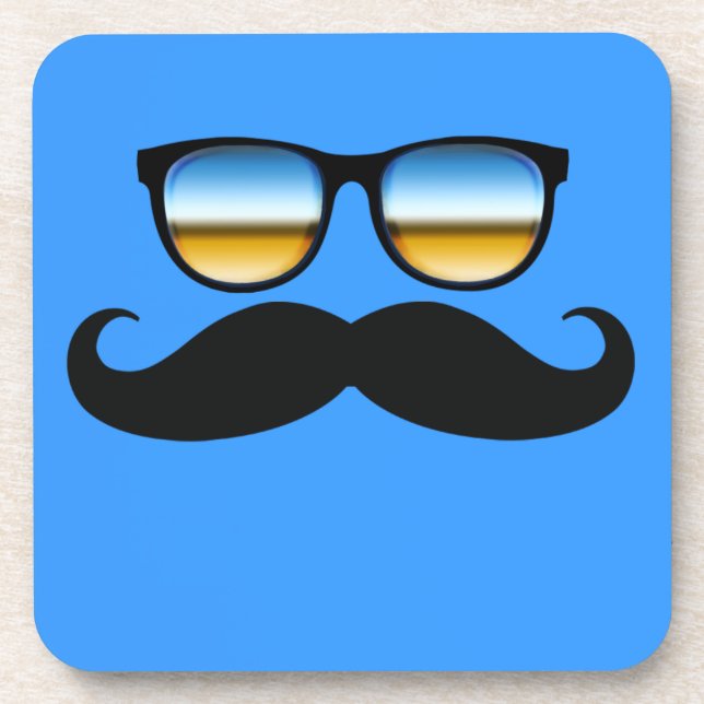 Coole Mustache unter Schaden Getränkeuntersetzer (Vorderseite)