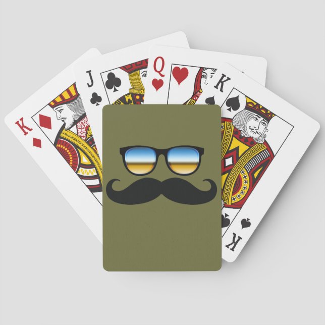 Coole Mustache unter Schaden Spielkarten (Rückseite)