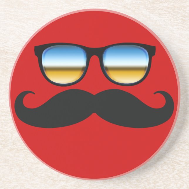 Coole Mustache unter Schaden Untersetzer (Vorne)