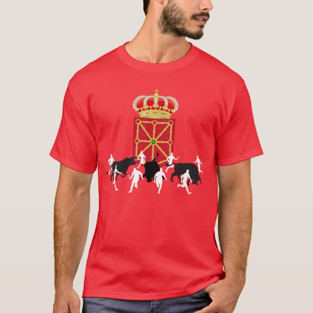 Coole Navarra-Flagge San Fermin, Pamplona, Design, T-Shirt (Vorderseite)