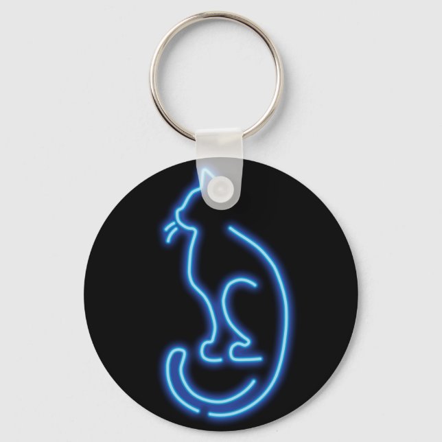Coole Neon Cat Schlüsselanhänger (Vorderseite)