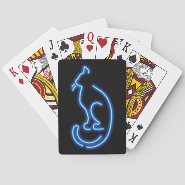 Coole Neon Cat Spielkarten (Rückseite)
