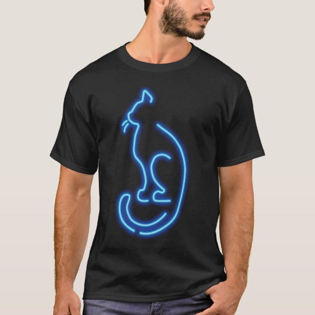 Coole Neon Cat T-Shirt (Vorderseite)
