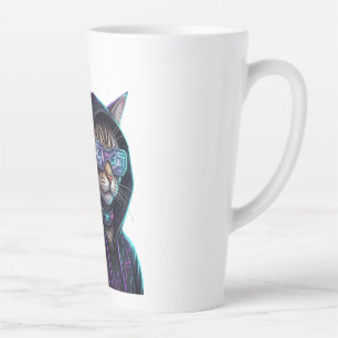 Coole Neon-Cyberpunk-Tabbykatze Futuristischer Gam Milchtasse