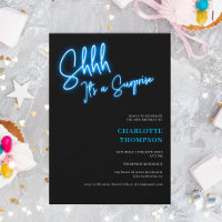 Coole neonblaue Retro-Foto-Überraschung Sweet 16