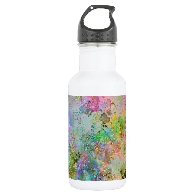 Coole Neonfarben abstraktes Marmorbild Edelstahlflasche (Vorderseite)