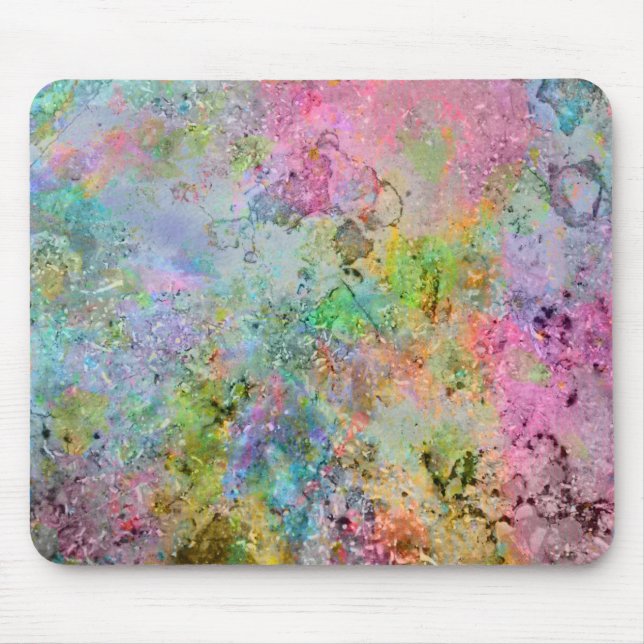 Coole Neonfarben abstraktes Marmorbild Mousepad (Vorne)