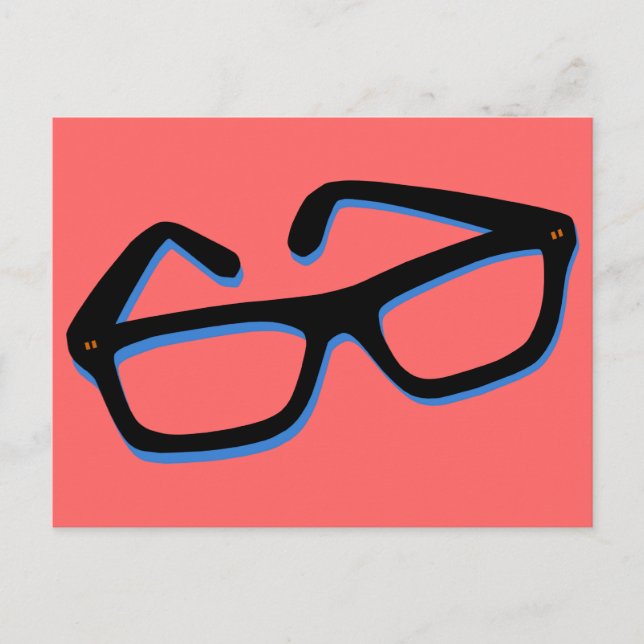 Coole Nerd-Brille Postkarte (Vorderseite)