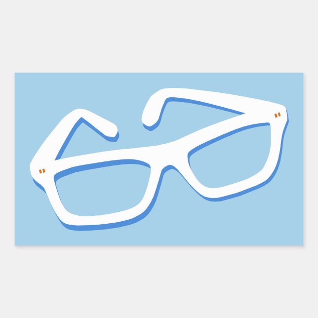 Coole Nerd-Brille Rechteckiger Aufkleber (Vorderseite)