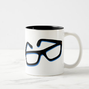 Coole Nerd-Brille Zweifarbige Tasse