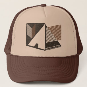 Coole neue Linien der Pyramide-Vintagen Grafik Truckerkappe