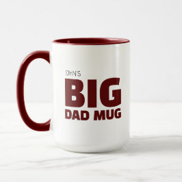 Coole Neuheit Rotburgunder Custom Name Big Dad Tas Tasse