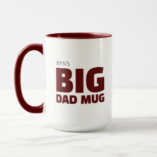 Coole Neuheit Rotburgunder Custom Name Big Dad Tas Tasse