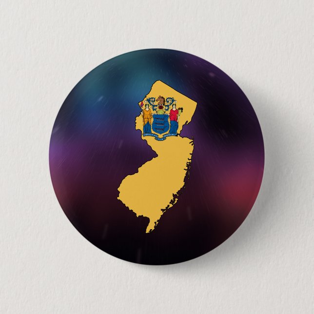 Coole New-Jersey Flaggen-Karte Button (Vorderseite)