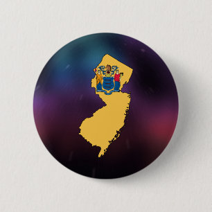 Coole New-Jersey Flaggen-Karte Button