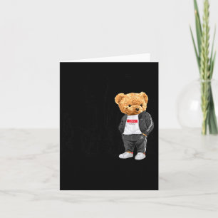 Coole New York City Teddybär Illustration Grafik Karte