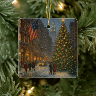 coole New Yorker Weihnachtsstraßen Keramikornament