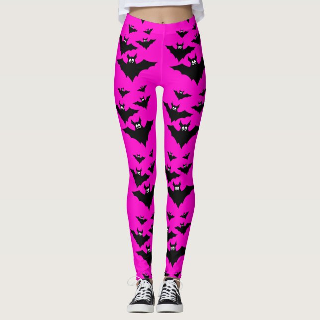 Coole niedliche Fledermäuse Halloween Leggings (Vorderseite)