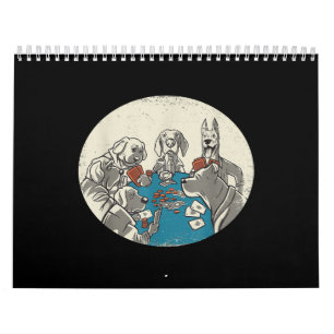 Coole Niedliche Hunde Kartenspielen Poker Texas Ho Kalender