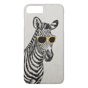 Coole niedliche Zebraskizze mit trendigen Gläsern iPhone 8 Plus/7 Plus Hülle