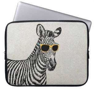 Coole niedliche Zebraskizze mit trendigen Gläsern Laptopschutzhülle