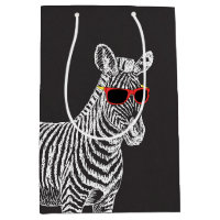 Coole niedliche Zebraweiße Skizze mit Brille