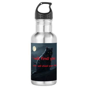 Coole Ninja-Katze Ästhetik und lustiges Stealth-Ki Edelstahlflasche