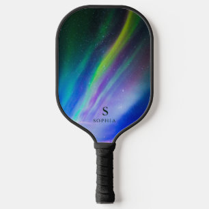 Coole Nordlichter Aurora Borealis Mit Monogramm Pickleball Schläger