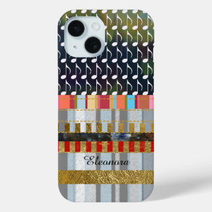 coole Noten und Streifen iPhone 15 Hülle