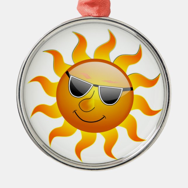 COOLE OBERFLÄCHENSONNE SILBERNES ORNAMENT (Vorne)