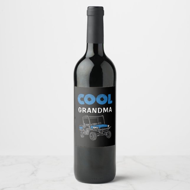 Coole Oma-Proud-Familie nach Maß Weinetikett (Vorderseite)