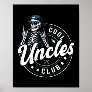 Coole Onkel Club Shirt Lustiger Skelett Onkel Männ Poster
