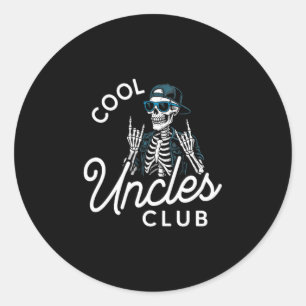 Coole Onkel Club Shirt Lustiges Skelett Männer Onk Runder Aufkleber