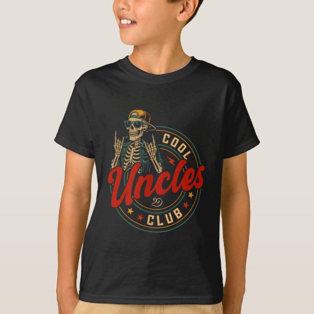 Coole Onkel Club Shirt Lustiges Skelett Onkel Männ (Vorderseite)