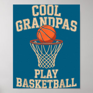 Coole Opa spielen Basketball Opa Illustration Poster