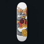 Coole Orange Black Dragon Skateboard<br><div class="desc">Personalisiertes asiatisches Drachenskateboard mit den Initialen in der Mitte.</div>