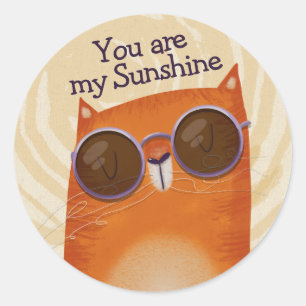 Coole Orangenkatze Runder Aufkleber