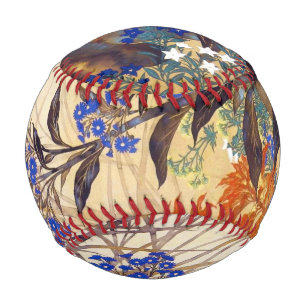 Coole orientalische Blume in japanischer Malerei Baseball