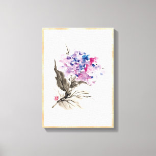 Coole orientalische chinesische Blume Leinwanddruck