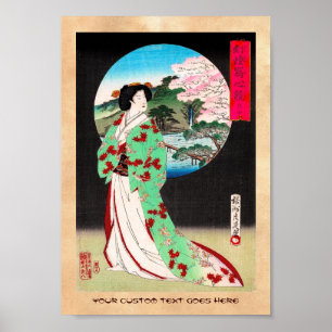 Coole orientalische japanische alte Druck Poster
